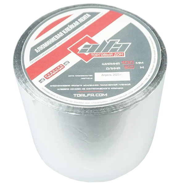 Алюминиевая клейкая лента ТД Альфа 100мм х 50м усиленная купить ТД АЛЬФА