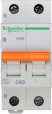 Выключатель автоматический модульный 2п (1P+N) C 63А 4.5кА BA63 Домовой SchE 11219