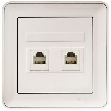 Розетка телефонная 2-м СП W59 RJ11 1А бел. SchE RSI-251TT-18(РСИ-251TT-18)