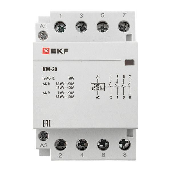 Контактор модульный КМ 20А 4NО (3 мод.) EKF km-3-20-40