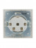 Розетка 1-м СП Mira 16А IP20 с заземл. с защ. крышкой с сер. вставкой керамика бел. LEZARD 701-0215-123