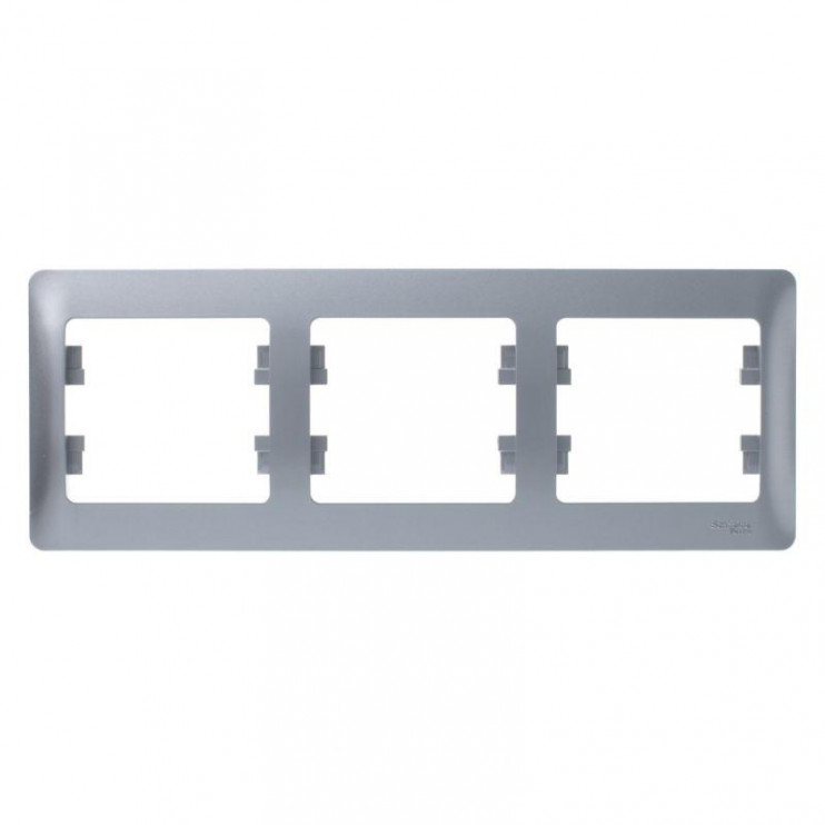 Рамка 3-м Glossa горизонт. алюм. SE GSL000303