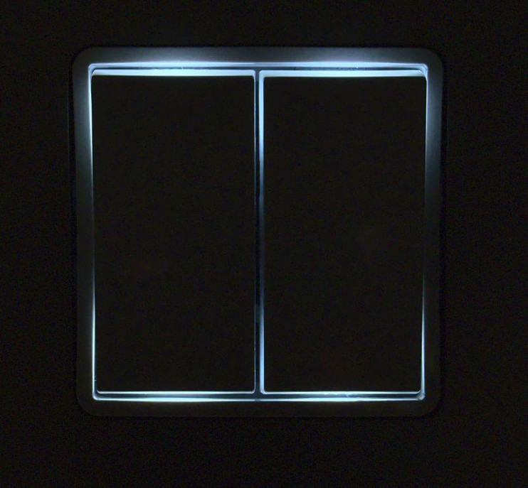 Переключатель модульный 2-кл. Inspiria с подсветкой10AX 250 В бел. Leg 673665