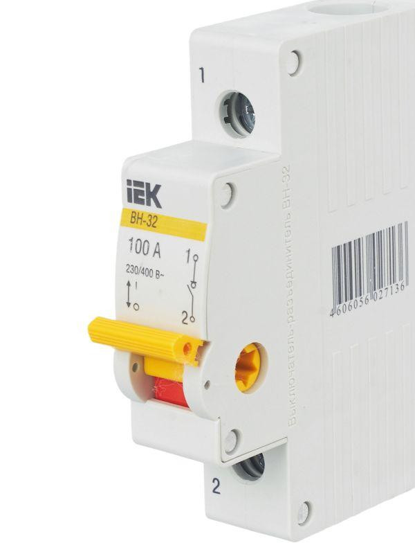 Выключатель нагрузки (мини-рубильник) 1п 100А ВН-32 KARAT IEK MNV10-1-100