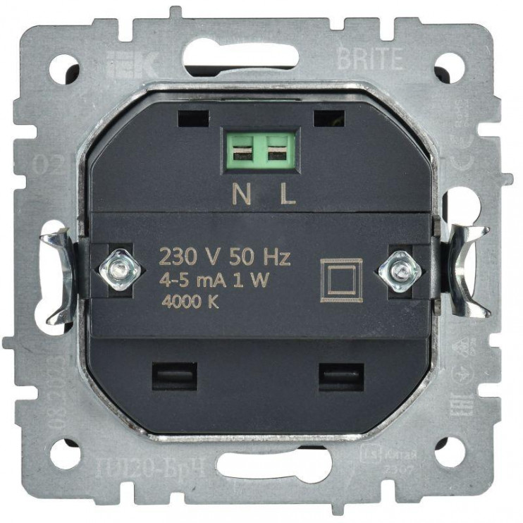 Подсветка светодиодная BRITE встраив. ПЛ20-БрЧ механизм черн. IEK BR-FL20-K02