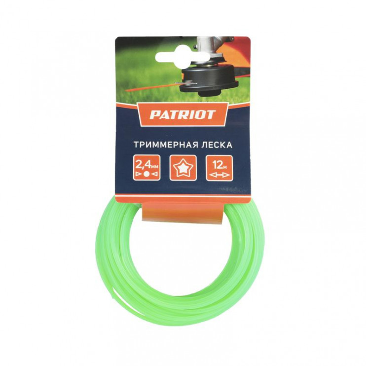Леска D2.4мм L12м 240-12-3 картонный подвес звезда зел. PATRIOT 805205122
