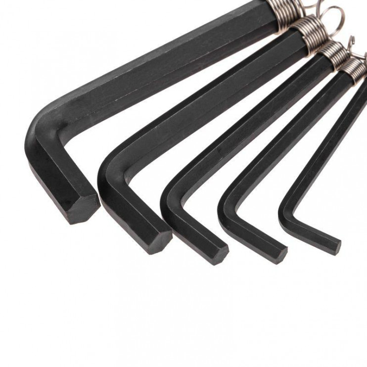 Набор ключей имбусовых HEX 1.5-10мм CrV 10шт оксидированные на кольце Kranz KR-12-5201