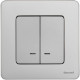 Выключатель 2-кл. Inspiria 10А IP20 250В 10AX с подсветкой/индикацией механизм алюм. Leg 673632