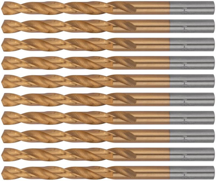 Набор сверл HSS по металлу 6.0мм титан. покрытие (уп.10шт) FIT 34160