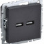 Розетка BRITE USB A+A 3.1А РЮ10-1-БрЧ механизм черн. IEK BR-U21-D31-K02