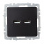 Розетка BRITE USB A+A 3.1А РЮ10-1-БрЧ механизм черн. IEK BR-U21-D31-K02