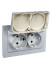Розетка 2-м СП BRITE РСбш12-3-44-БрА 16А в сборе IP44 с крышкой алюм. IEK BR-R26-16-44-K47-F