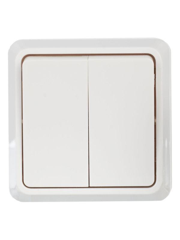 Выключатель 2-кл. ОП Октава 10А IP20 ВС20-2-0-ОБ 250В бел. IEK EVO20-K01-10-DC