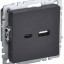 Розетка BRITE USB A+C 18Вт РЮ11-1-БрЧ механизм черн. IEK BR-U22-018-K02