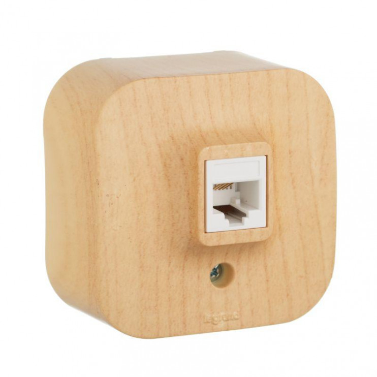 Розетка телефонная 1-м ОП Quteo RJ11 дерево Leg 782274