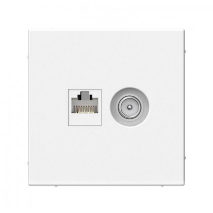 Розетка компьютерная + телевизионная 2-м ArtGallery RJ45 + TV кат.5E бел. SE GAL000189