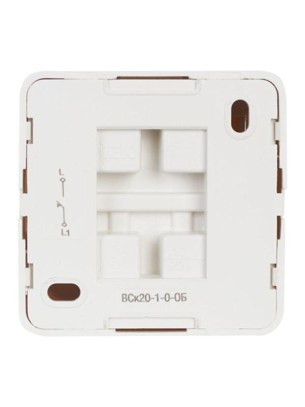 Выключатель кнопочный 1-кл. ОП Октава 10А IP20 ВСк20-1-0-ОБ бел. IEK EVO13-K01-10-DC