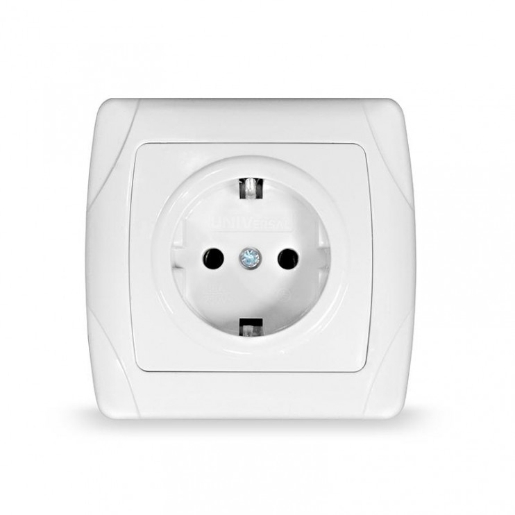 Розетка 1-м СП Маргарита 16А IP20 с заземл. бел. UNIVersal М0028