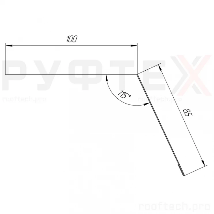 Карнизная планка 100х85х2000мм RAL