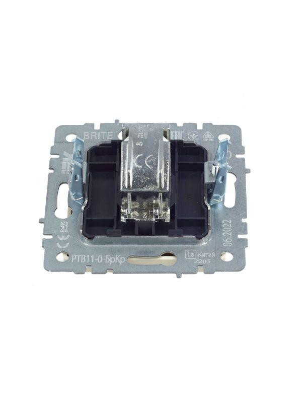 Розетка телевизионная оконечная TV СП Brite РТВ11-0-БрКр механизм беж. IEK BR-A10-O-K10