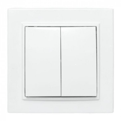 Выключатель 2-кл. СП Минск 10А IP20 бел. Basic EKF ERV10-023-10