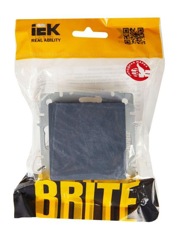 Выключатель 1-кл. СП BRITE ВС10-1-4-БрМ 10А самовозвратн. механизм маренго IEK BR-V14-0-10-K35