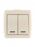 Выключатель 2-кл. ОП Nata 10А IP20 с подсветкой крем. LEZARD 710-0300-112
