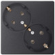 Розетка 2-м СП Simon 24 16А IP20 2х2P+E Schuko без защ. шторок механизм графит Simon 2450459-038