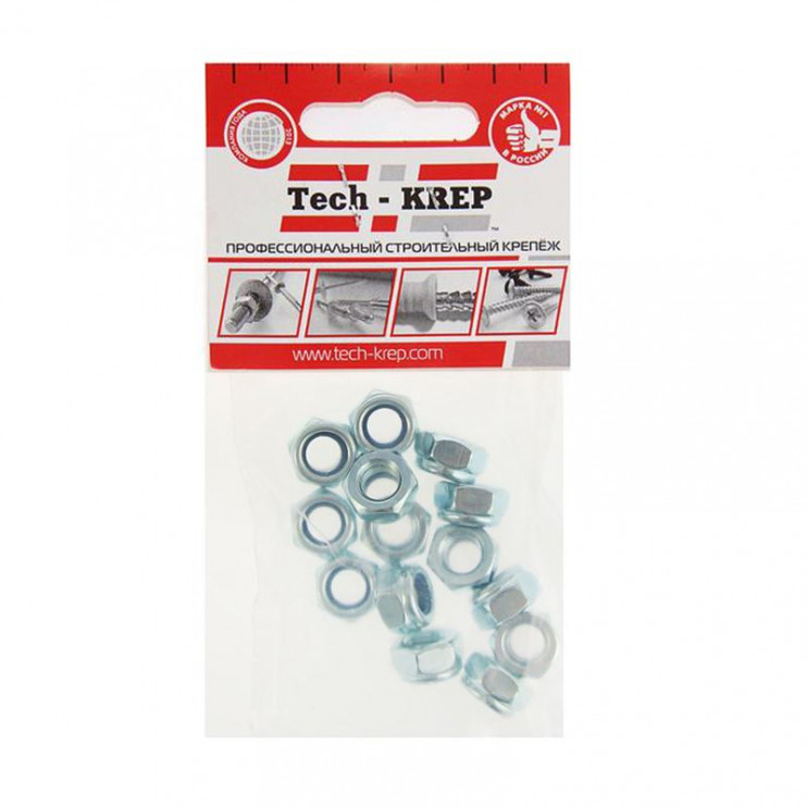 Гайка самоконтрящаяся М8 DIN 985 цинк. (пакет) (уп.14шт) Tech-Krep/Zitar 103032