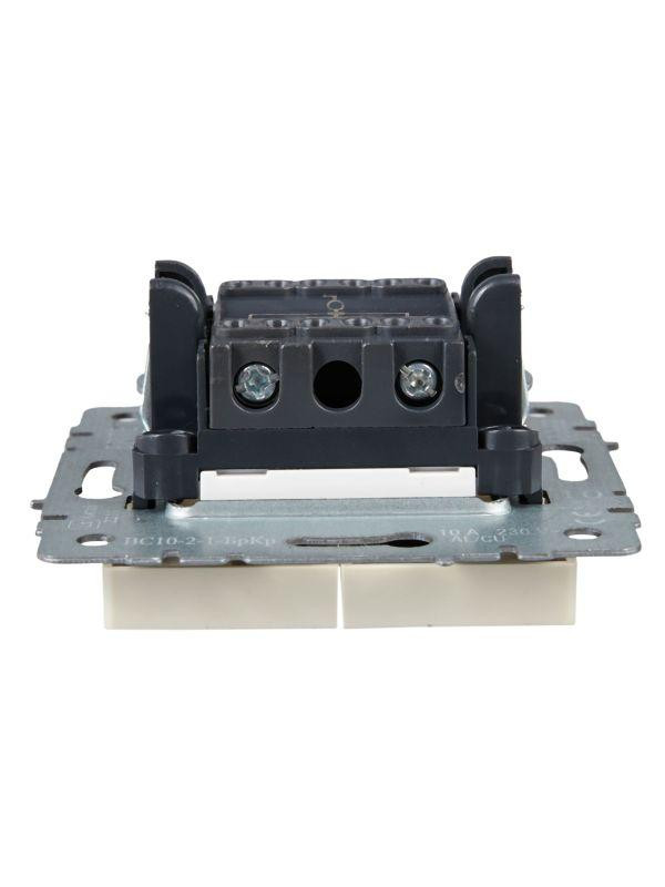 Выключатель 2-кл. СП BRITE ВС10-2-1-БрКр 10А с индик. механизм беж. IEK BR-V20-1-10-K10