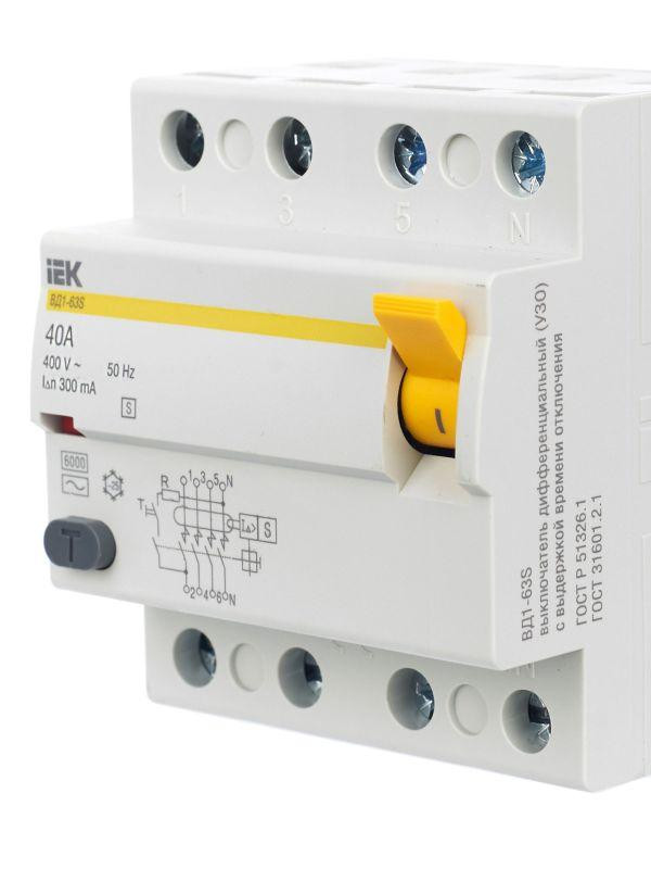 Выключатель дифференциального тока (УЗО) 4п 40А 300мА тип ACS ВД1-63S KARAT IEK MDV12-4-040-300