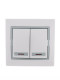 Выключатель 2-кл. СП Mira 10А IP20 с подсветкой с сер. вставкой бел. LEZARD 701-0215-112