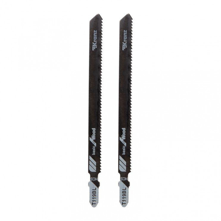 Пилка для электролобзика по дереву T119BL 132мм 12 зубьев на дюйм 4-100мм (уп.2шт) Kranz KR-92-0316