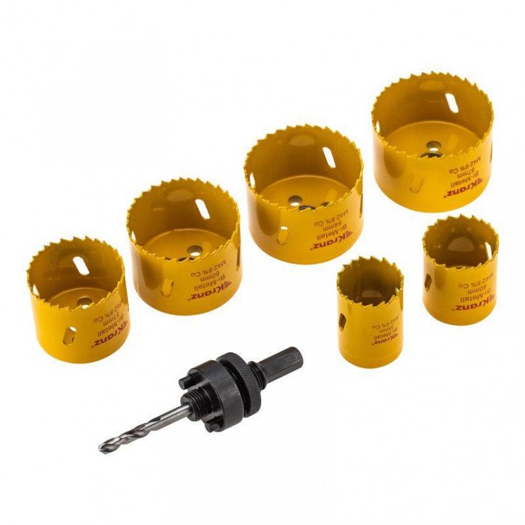 Набор коронок Bimetal (14 20 22 25 30 35 40 51 60 64 67) 16 предметов метал. кейс Kranz KR-92-0203-1