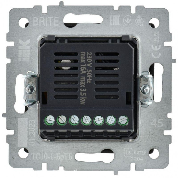 Термостат электронный с индик. BRITE СП IP20 ТС10-1-БрТБ темная механизм бронза IEK BR-RT11-K45