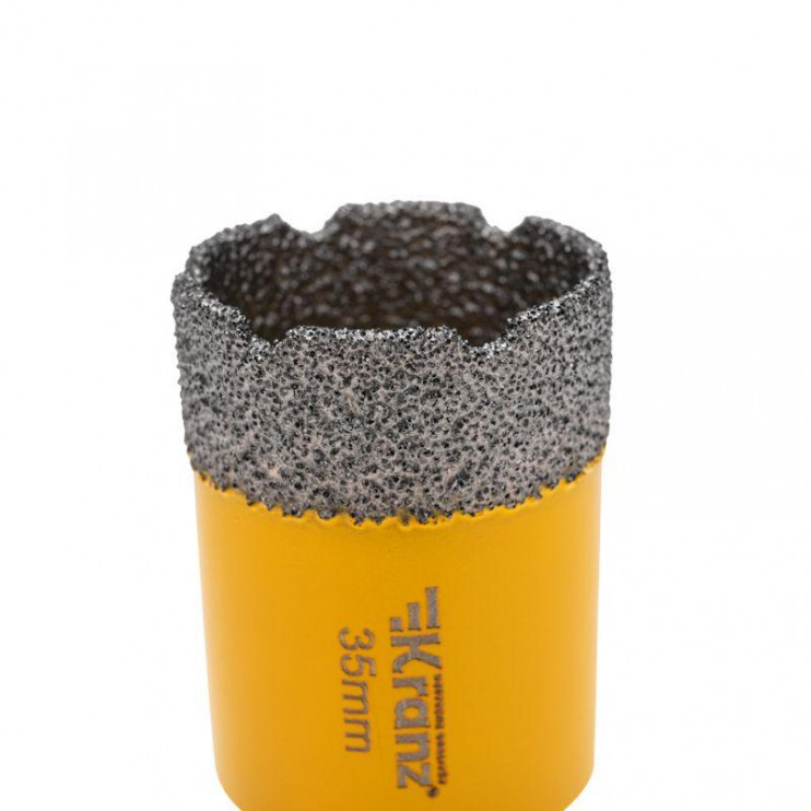 Коронка алмазная профессиональная по керамограниту и железобетону М14 вакуумное спекание 35мм для УШМ Kranz KR-92-1017