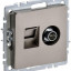 Розетка компьютерная + телевизионная 2-м Brite РТВ/РК12-БрШ RJ45 кат.5E + TV механизм шампань IEK BR-AK20-1-K37