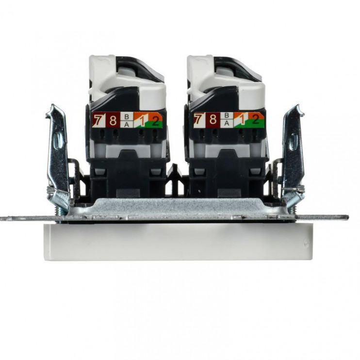 Розетка компьютерная двойн. СП RJ45 кат.5E BRITE РК10-2-БрБ механизм бел. IEK BR-K20-1-K01