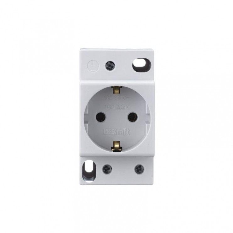 Розетка модульная РМ-102 16А 220В 2P+PEN на DIN-рейку DEKraft 18012DEK