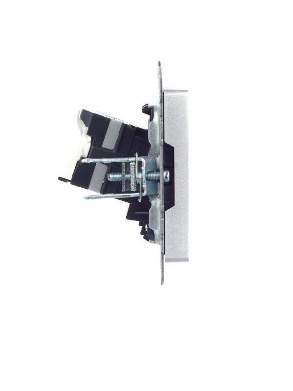 Розетка компьютерная СП RJ45 кат.5E BRITE РК10-БрА механизм алюм. IEK BR-K10-1-K47