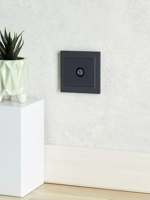 Розетка телевизионная оконечная TV СП Brite РТВ11-0-БрГ механизм графит IEK BR-A10-O-K53