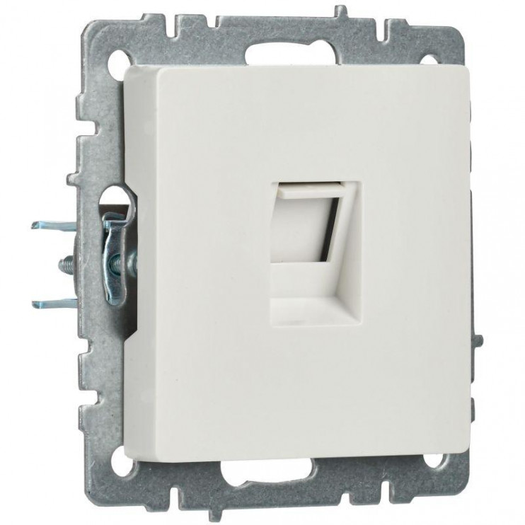 Розетка компьютерная СП RJ45 кат.5E BRITE РК10-БрБ механизм бел. IEK BR-K10-1-K01