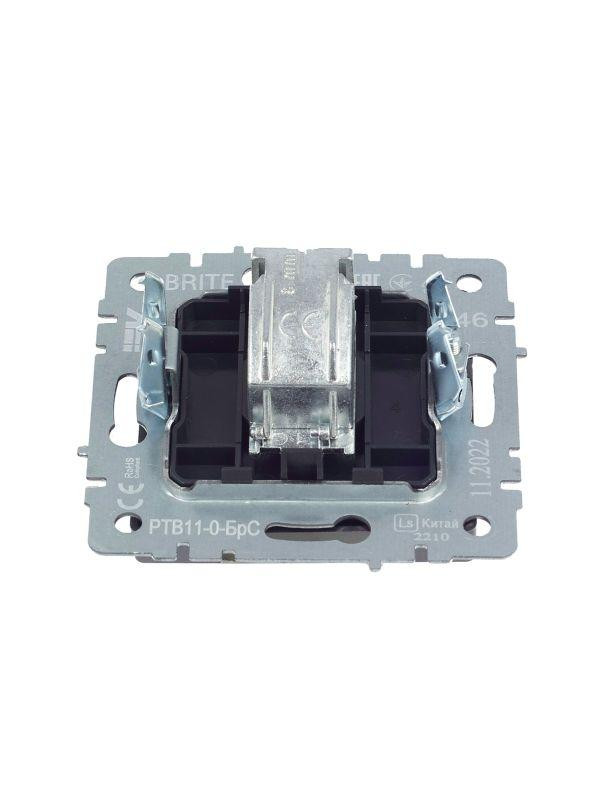 Розетка телевизионная оконечная TV СП Brite РТВ11-0-БрС механизм сталь IEK BR-A10-O-K46