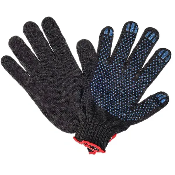 Перчатки х/б 5 нитей 10 класс с ПВХ точками черные купить цена ТД АЛЬФА