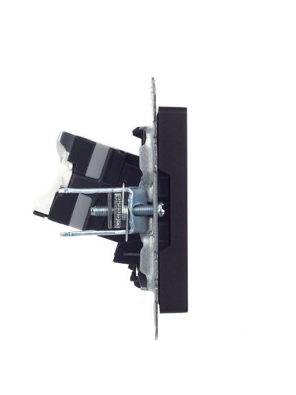 Розетка компьютерная СП RJ45 кат.5E BRITE РК10-БрЧ механизм черн. IEK BR-K10-1-K02