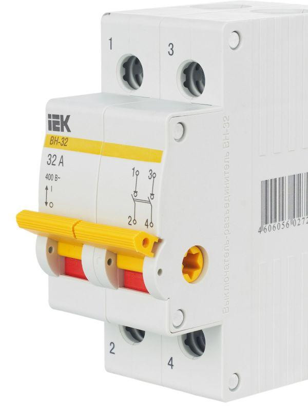 Выключатель нагрузки (мини-рубильник) 2п 32А ВН-32 KARAT IEK MNV10-2-032