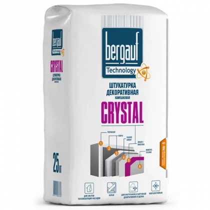 Штукатурка BERGAUF Crystal 2.5-3мм декоративная камешковая ЗИМА 25кг