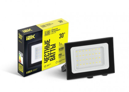 Прожектор светодиодный СДО 06-30 4000К IP65 черн. IEK LPDO601-30-40-K02