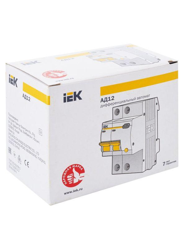 Выключатель автоматический дифференциального тока 2п C 63А 300мА тип AC 4.5кА АД-12 KARAT IEK MAD10-2-063-C-300