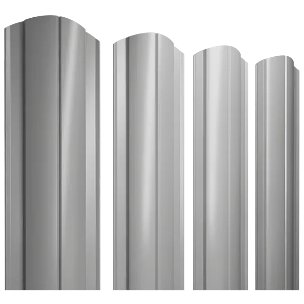 Штакетник круглый с фигурным резом 0,45х128x2000мм GRAND LINE RAL 9006